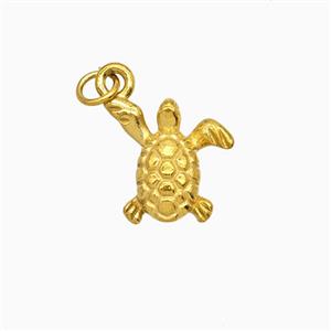 Stainless Steel Tortoise Pendant Gold Plated, approx 14mm