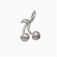 Copper Cherry Pendant Platinum Plated, approx 11-12mm