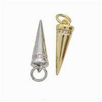 Copper Pendulum Pendant Pave Zirconia Mixed, approx 5.5-16mm