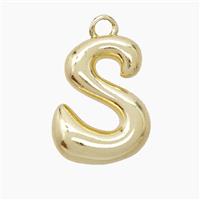 Copper Letter-S Pendant Gold Plated, approx 20-24mm