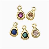 Copper Pendant Pave Zircon, Gold Plated, approx 4-6mm