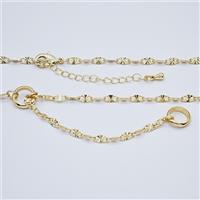 Copper Necklace Chain Gold Plated, approx 10mm, 3-6mm, 40-45cm length