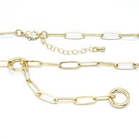 Copper Necklace Chain Gold Plated, approx 13mm, 5-14mm, 40-45cm length