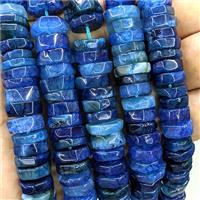 Natural Agate Heishi Beads Blue Dye, approx 10-13mm