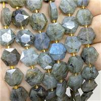 Natural Labradorite Hexagon Beads, approx 12mm