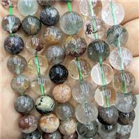 Natural Chlorite Crystal Quartz Beads Green Smooth Round, approx 6mm
