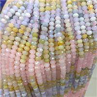 Natural Morganite Beads Multicolor Faceted Rondelle, approx 4x6mm