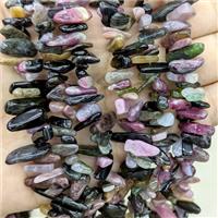 Natural Multicolor Tourmaline Chips Beads Freeform Topdrilled, approx 5-16mm