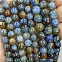 Natural Kyanite Beads Blue Golden Smooth Round, approx 6mm