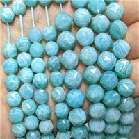 Natural Green Amazonite Beads Cutted Round, approx 10mm