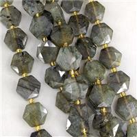 Natural Labradorite Hexagon Beads Faceted, approx 12-13mm