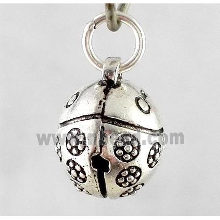 Thailand Sterling Silver bead, bell, antique silve