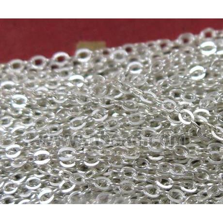 Sterling Silver Tiny flat Oval Chain