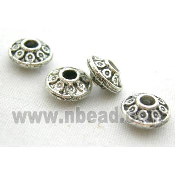 Tibetan Silver Flying Saucer Beads