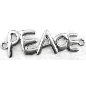 PEACE sign, Tibetan Silver Charms Non-Nickel