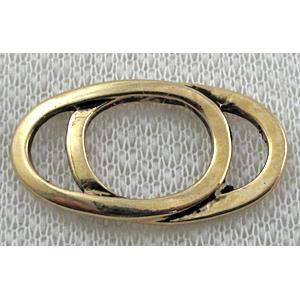 Tibetan Silver Double linker Connector Non-Nickel, Antique Gold