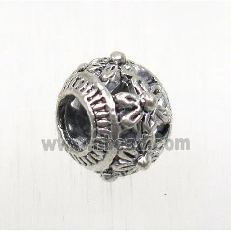 round tibetan silver beads, non-nickel