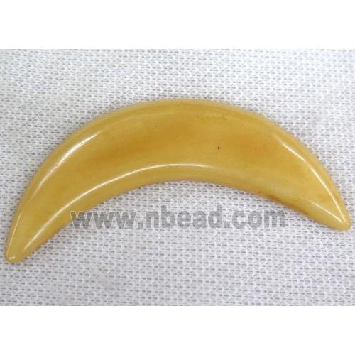 yellow cattle bone crescent pendant without hole, horn