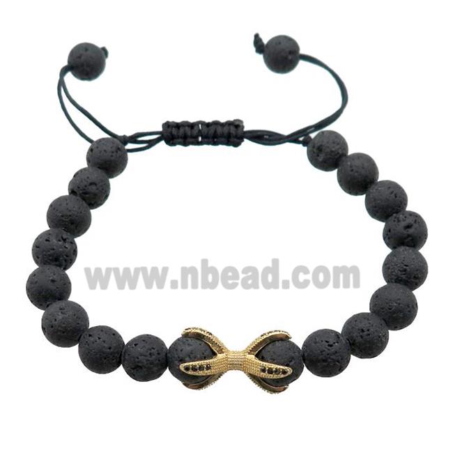 black Lava Bracelets, adjustable
