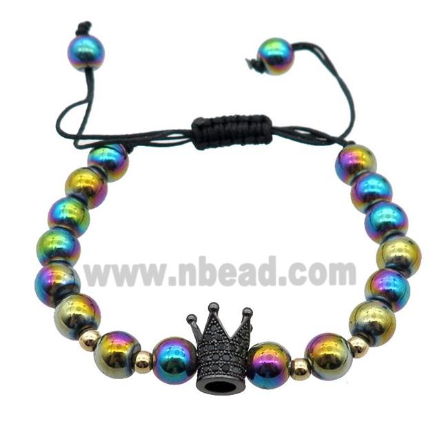 rainbow Hematite Bracelet, adjustable