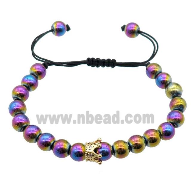 rainbow Hematite Bracelet, adjustable