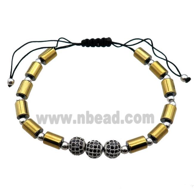 gold Hematite Bracelet, adjustable
