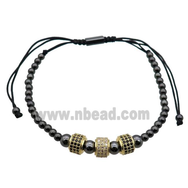 Brass Bracelet, adjustable, black plated