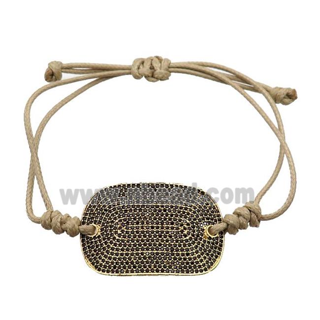 beige Waxed Fabric Bracelet, adjustable