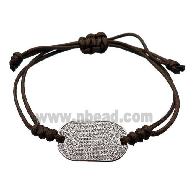 brown Waxed Fabric Bracelet, adjustable