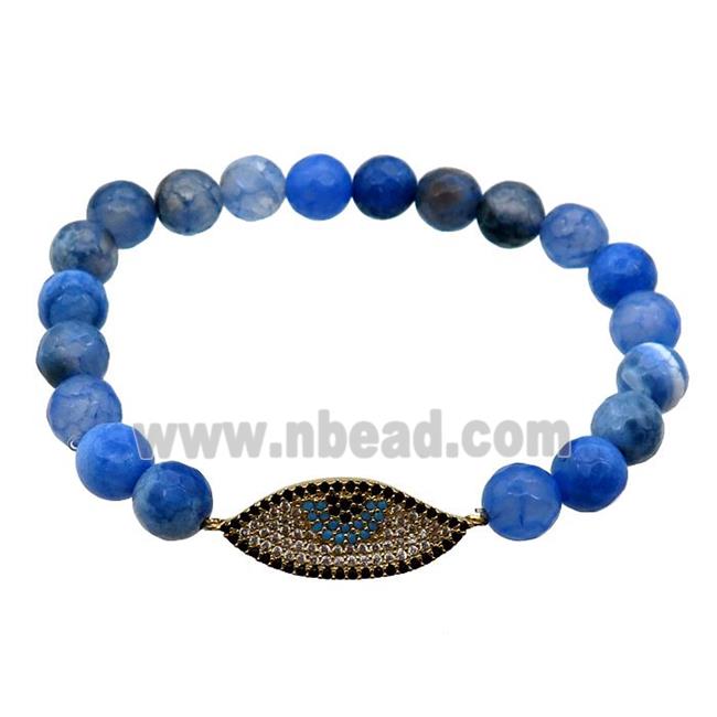 blue Agate Bracelet, stretchy