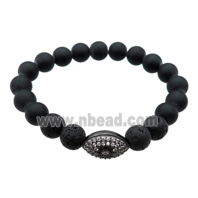 black Onyx and lava Bracelets, stretchy