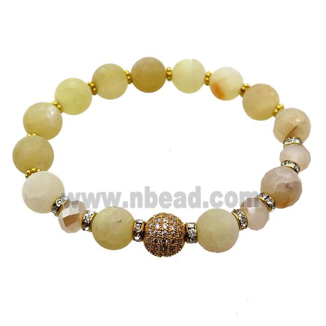 yellow crackle agate bracelet, stretchy
