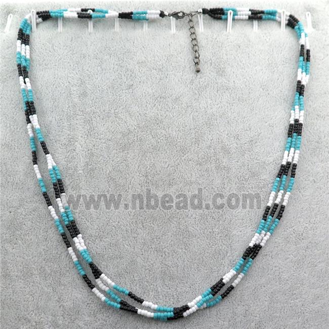 Glass Seed Beaded Necklace