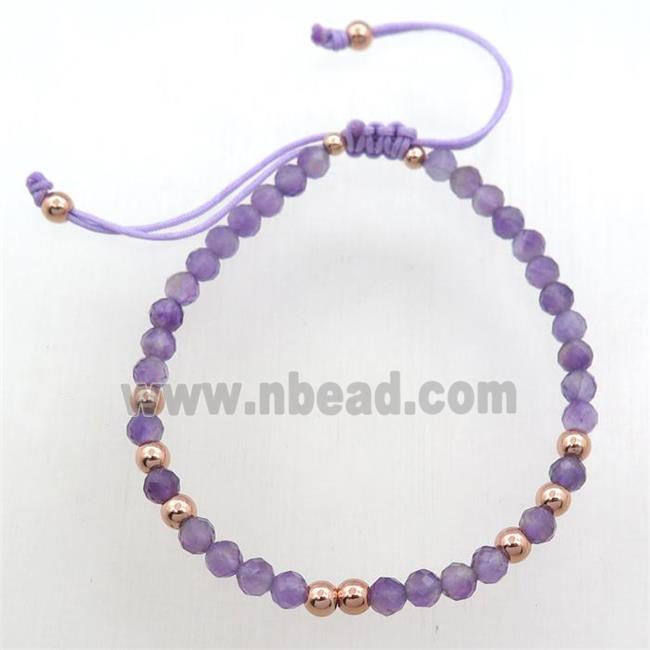 purple Amethyst Bracelets, adjustable