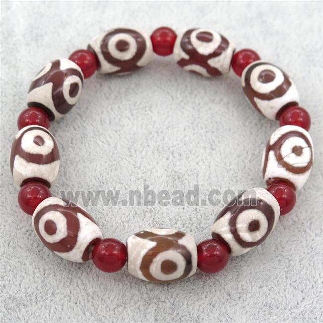 Tibetan Agate Beads Bracelet, stretchy