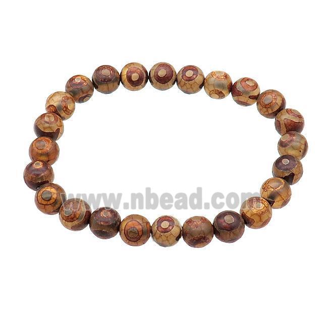 stretchy Tibetan Agate bracelets Evil round