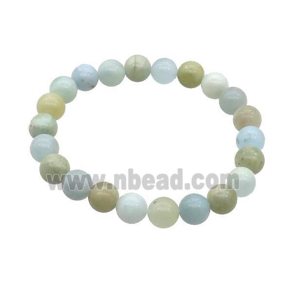 Multicolor Aquamarine Bracelet Stretchy Round