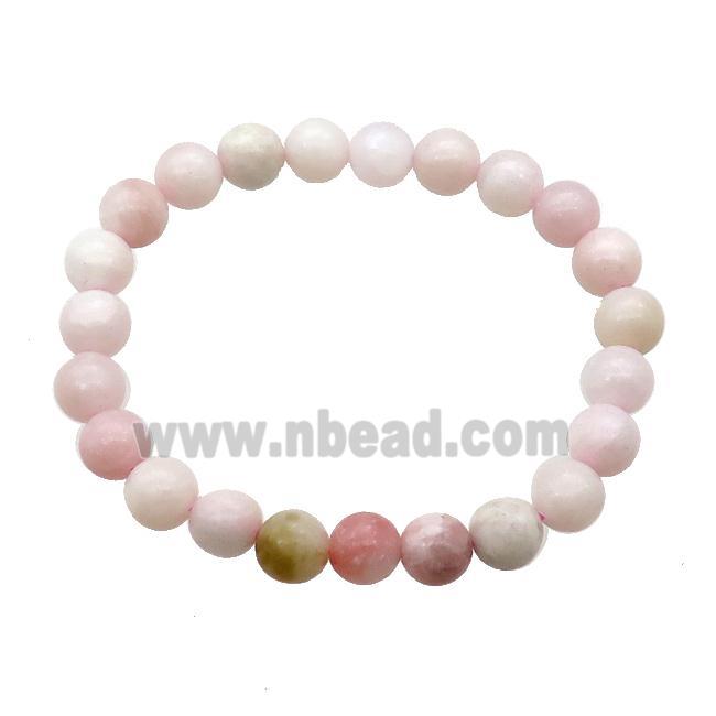 Chinese Pink Opal Bracelet Stretchy Round