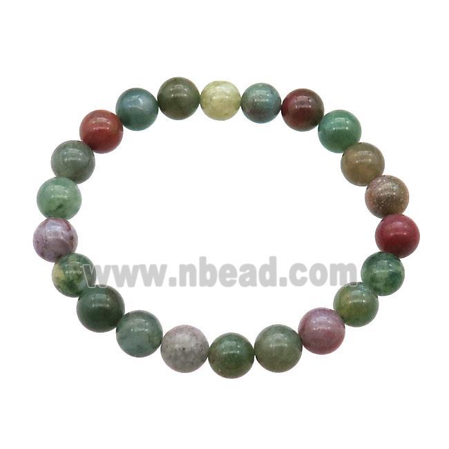 Indian Agate Bracelet Stretchy Round