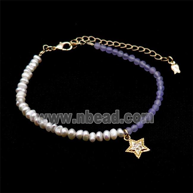 Pearl Bracelet With Amethyst