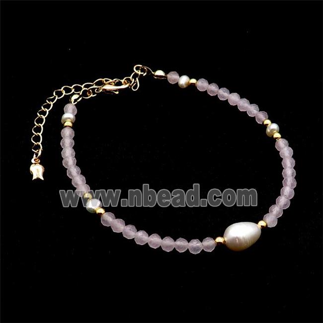 Rose Quartz Bracelet With Pearl