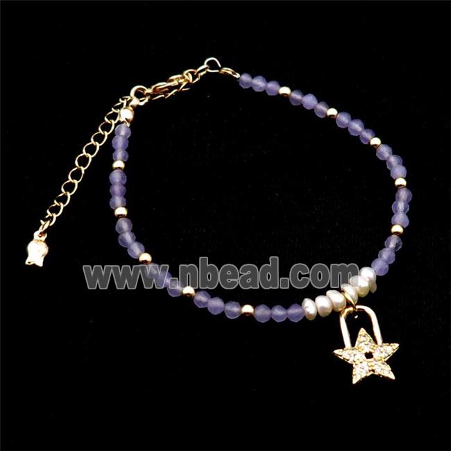 Amethyst Bracelet With Pearl