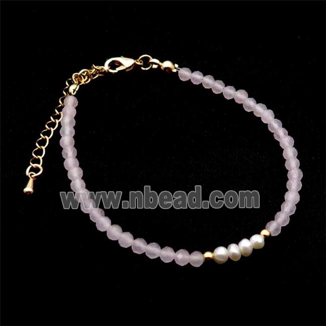 Rose Quartz Bracelet With Pearl