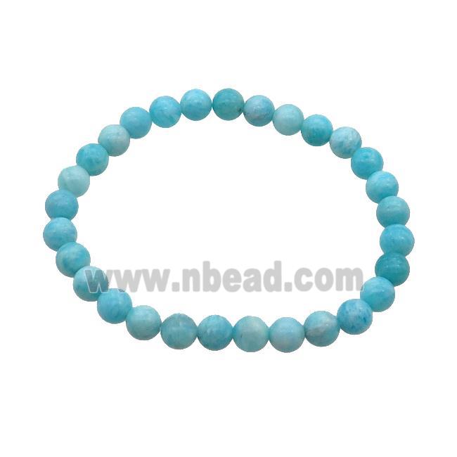 Natural Blue Amazonite Bracelet Stretchy