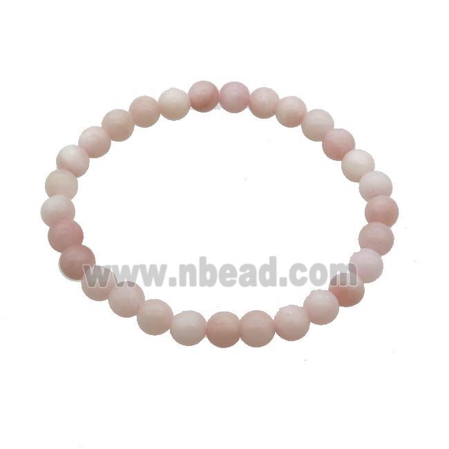 Chinese Pink Opal Bracelet Stretchy Round
