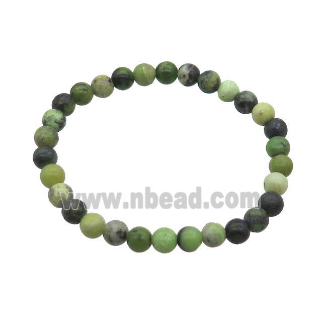 Natural Chinese Chrysoprase Bracelet Stretchy Green