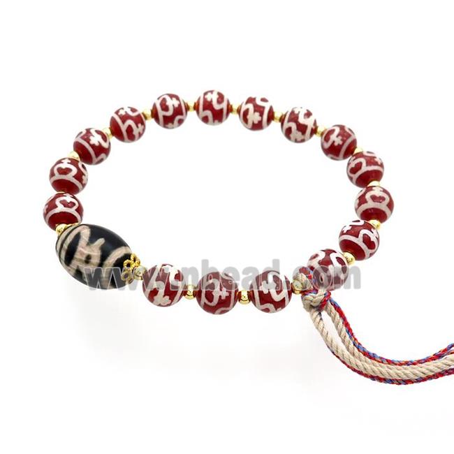 Tibetan Agate Bracelets With Tassel Stretchy