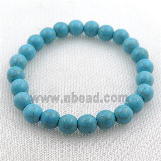 Blue Synthetic Turquoise Bracelets Stretchy
