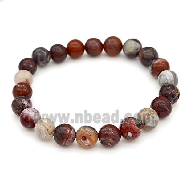 Natural Mexican Crazy Lace Agate Bracelets Stretchy