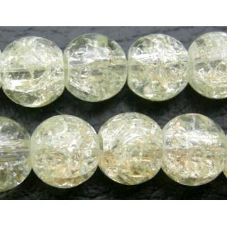 Clear Crackle Glass Beads, Round